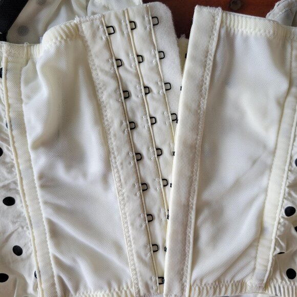 Urban Outfitters Out From Under Size M Polka Dot Cotton Corset/Bustier - Picture 5 of 8